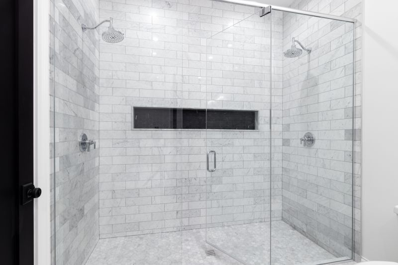 Glass Shower with Metal Frame